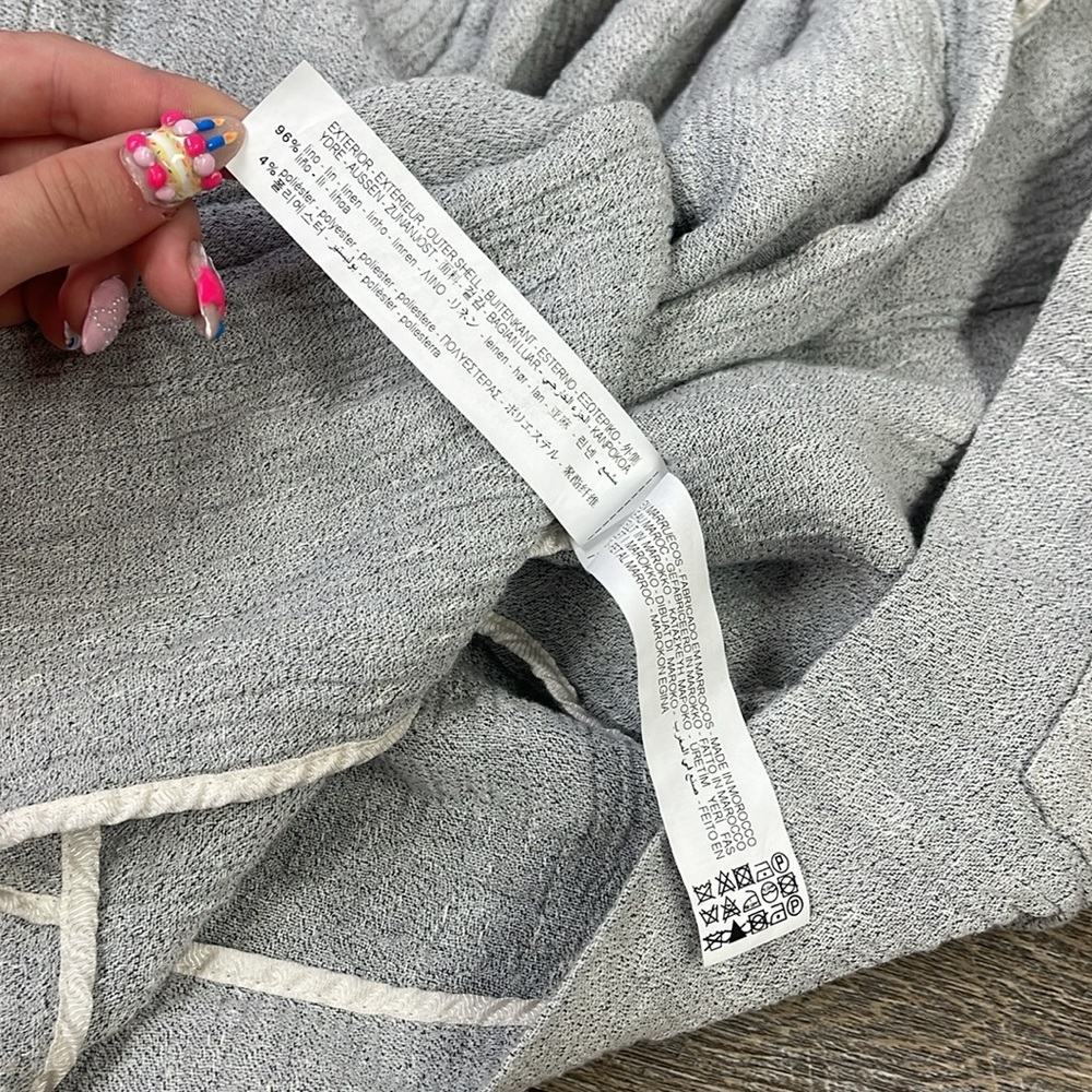 Zara Buttoned Linen Double Breasted Blazer Size Medium - Picture 11 of 13